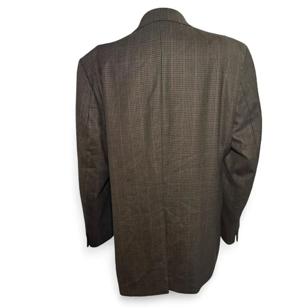 Lauren Ralph Lauren 100% Wool Sport Coat 44L Brown Houndstooth Checked Canada